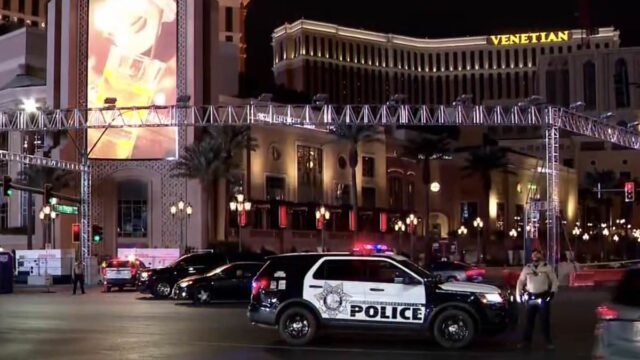 Horror cuando un conductor de Uber recibe un disparo en el cuello y muere durante un incidente mortal de furia en la carretera en el Strip de Las Vegas
