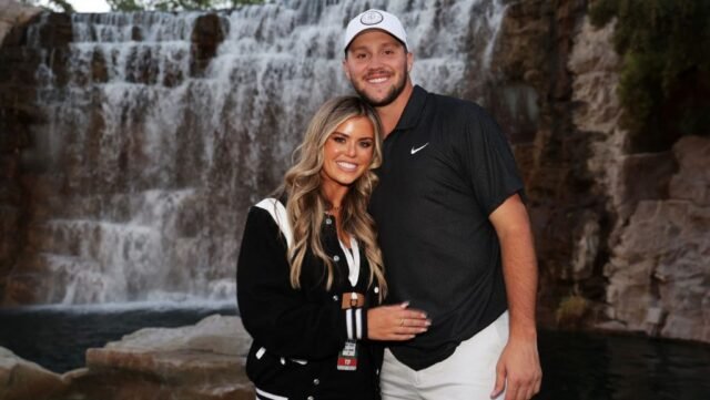 LAS VEGAS, NEVADA - JUNE 01: Josh Allen and Brittany Williams pose during Capital One