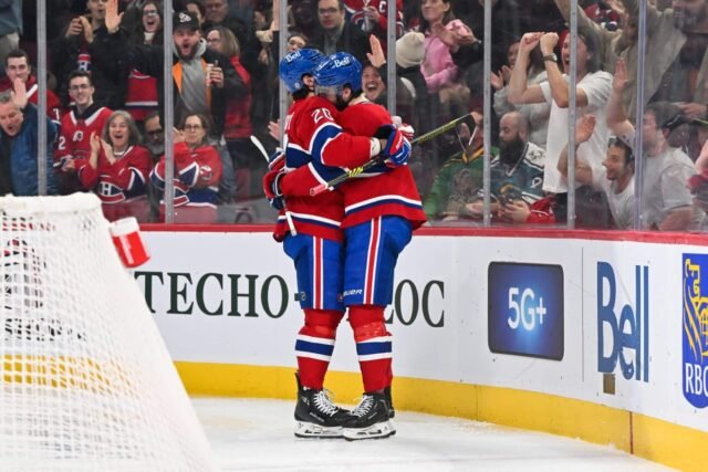 Dentro de una noche de la montaña rusa de confianza de toda la temporada del centro de los Canadiens, Kirby Dach
