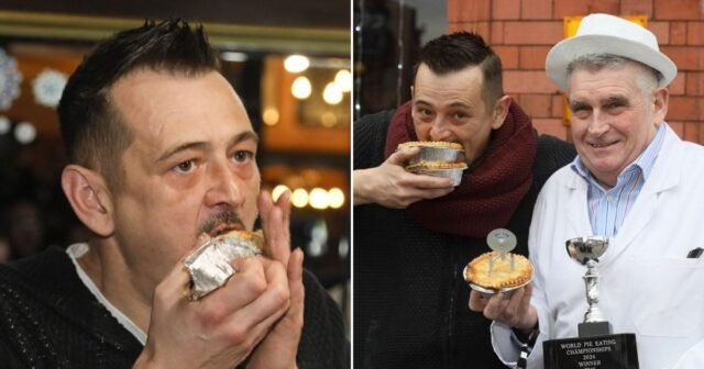 Hombre bate récord mundial al comer pastel de carne y patatas en 17 segundos | Noticias Reino Unido
