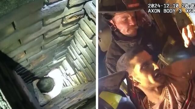 Sospechoso de drogas de 'Bad Santa' atrapado en una chimenea, arrestado en video
